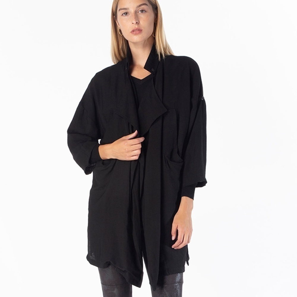 MAAC London Pilot Black Lightweight Draped Jacket